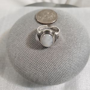 Sterling Silver (925) Natural Moonstone Ring